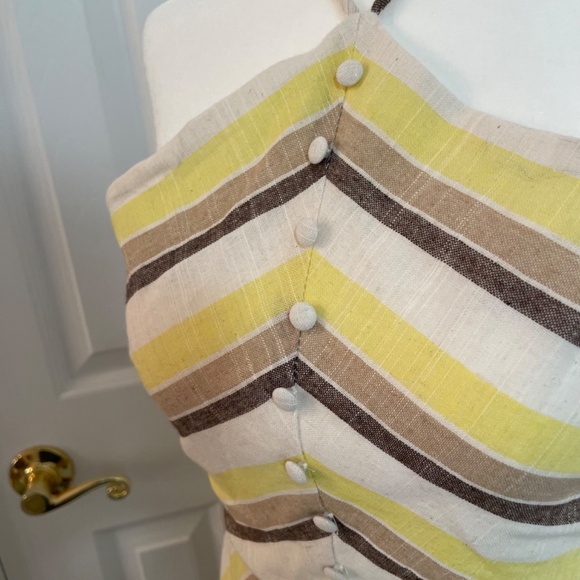 Halter top Yellow stripe Midi Sundress NWT - Picture 4 of 6